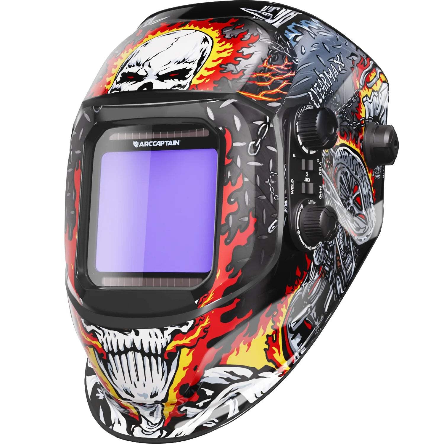 ARCCAPTAIN Welding Helmet Welder Mask Large View True Color Solar Power Auto SUV