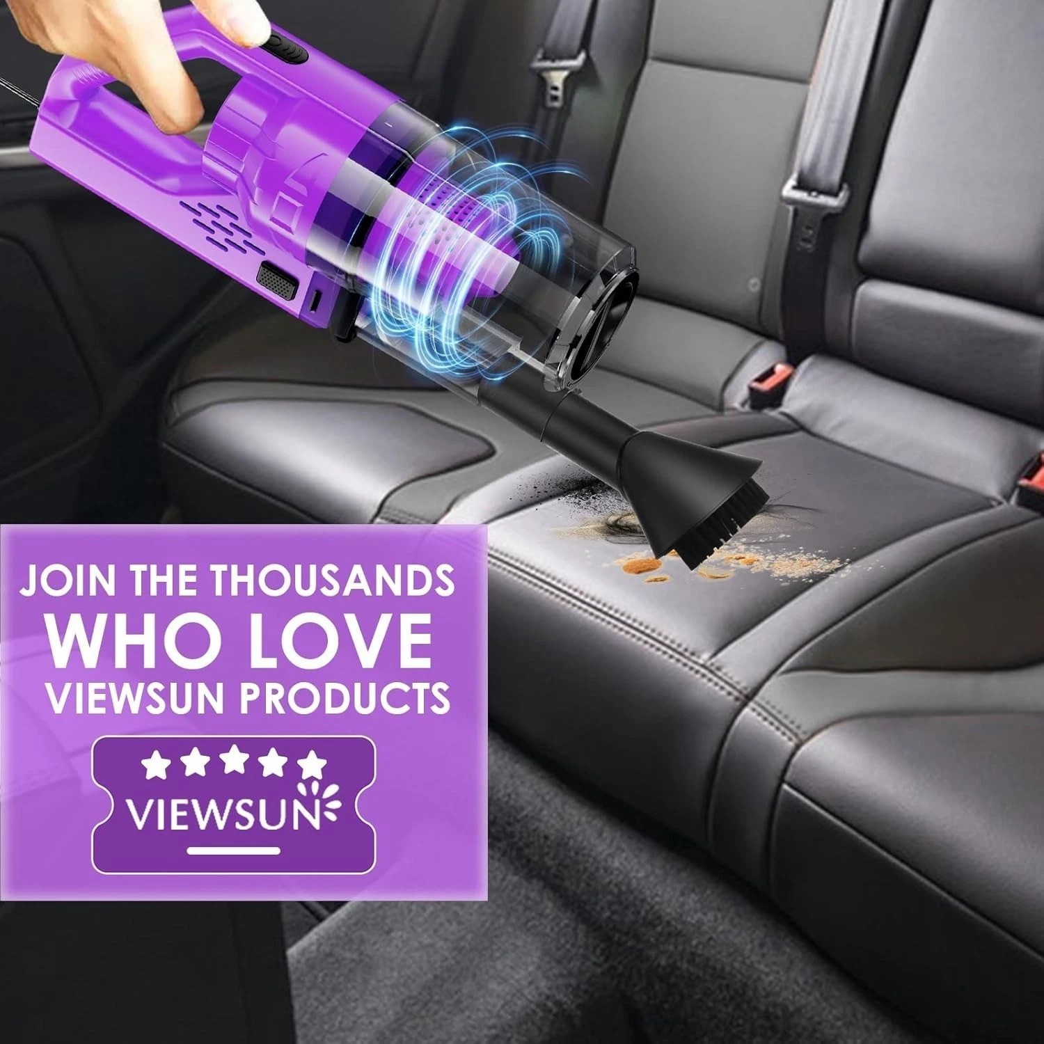 17PCS Purple Car Detailing Kit with High Power Vacuum – Perfect Women’s Gift
