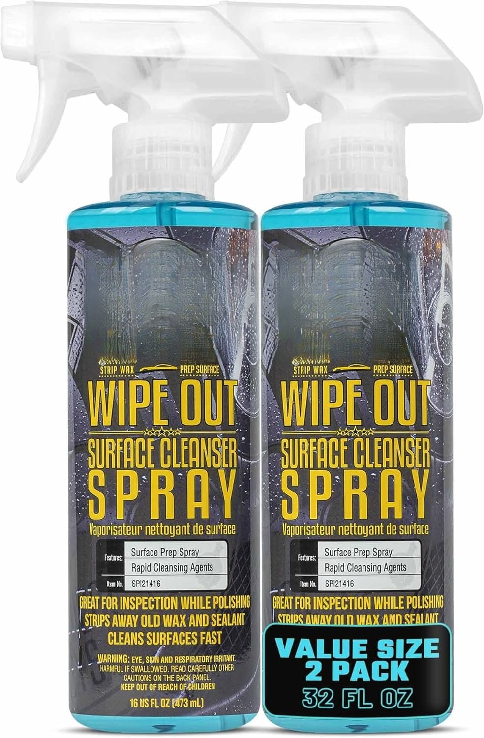 Wipe Out Surface Cleanser Spray (2 x 16 Fl Oz) – Panel Prep Spray for Removing