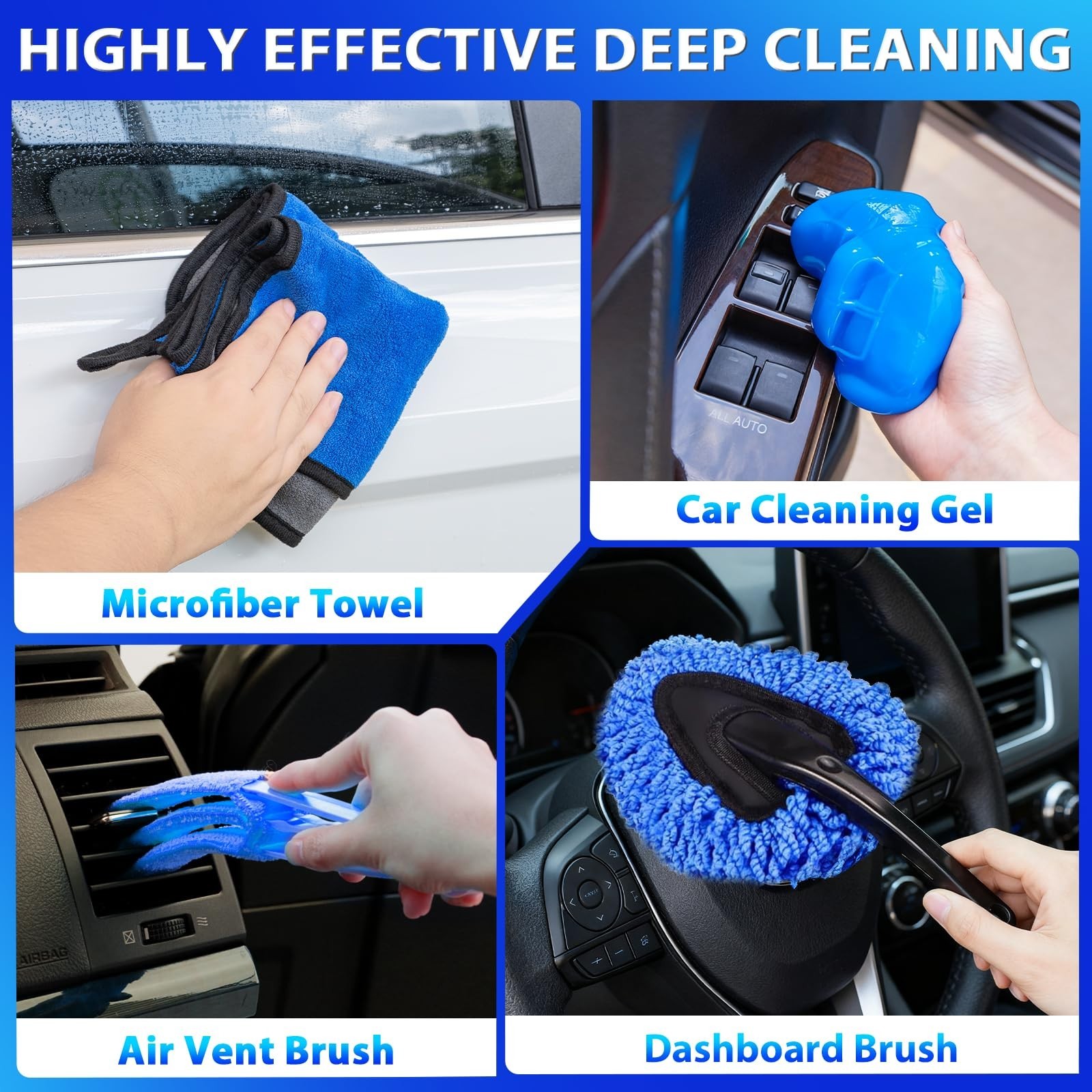 Car Cleaning Kit – Interior Detailing Set with Handheld Vacuum, Brushes & Storag