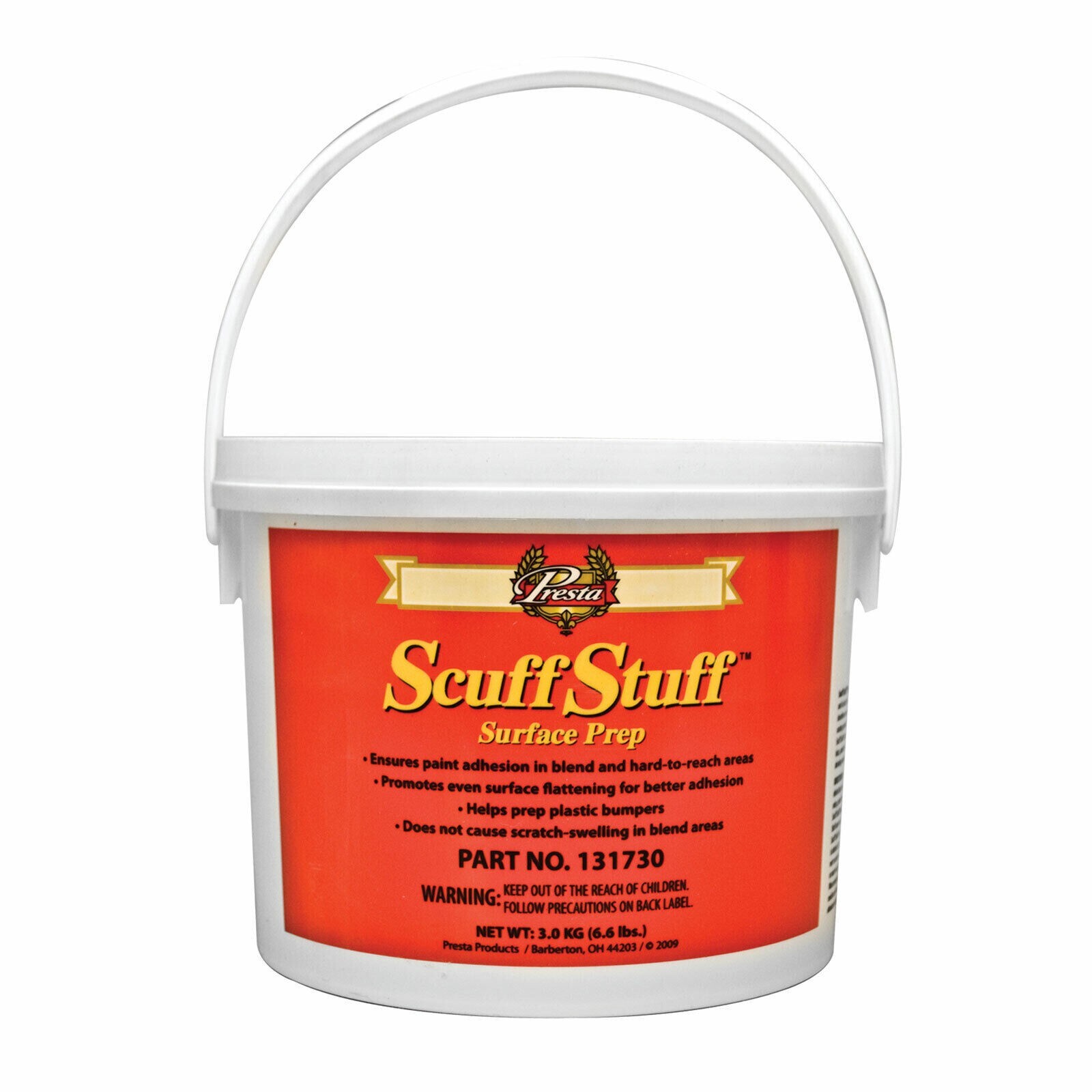 Presta 131730 Scuff Stuff Pre-Paint Surface Preparation, 6.6 lb Pail, Gray