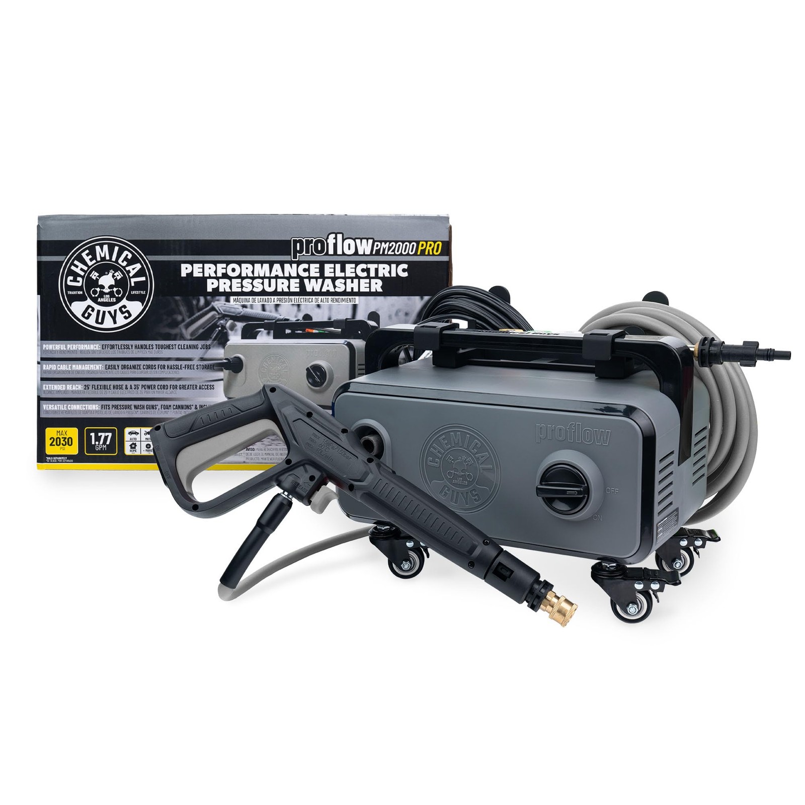 Chemical Guys Electric Pressure Washer PM2000 PRO – 2030 PSI, 1.77 GPM, 25’ F…