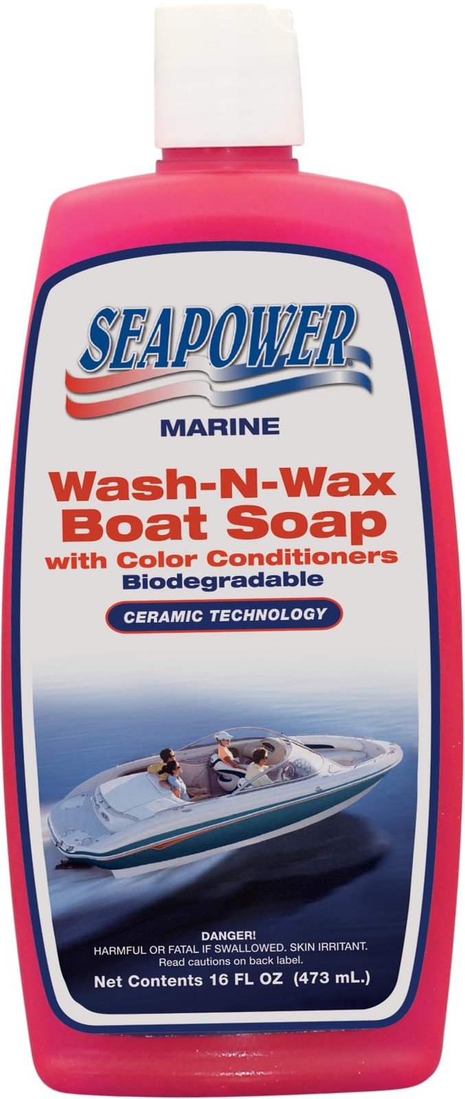 Seapower Marine Wash-N-Wax Boat Soap – Biodegradeable – 16 oz.