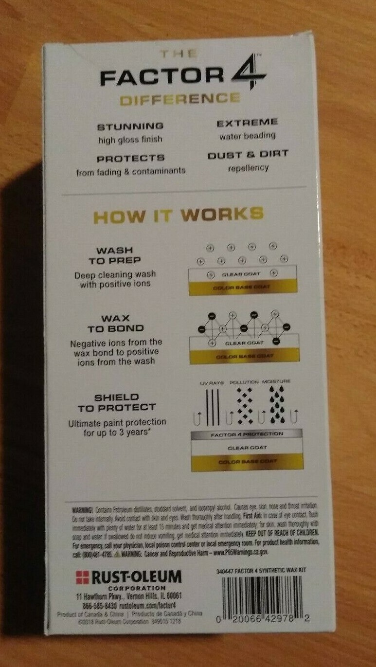 Factor 4 Synthetic Wax System with Electrofusion Protection by Rust-Oleum – NIB