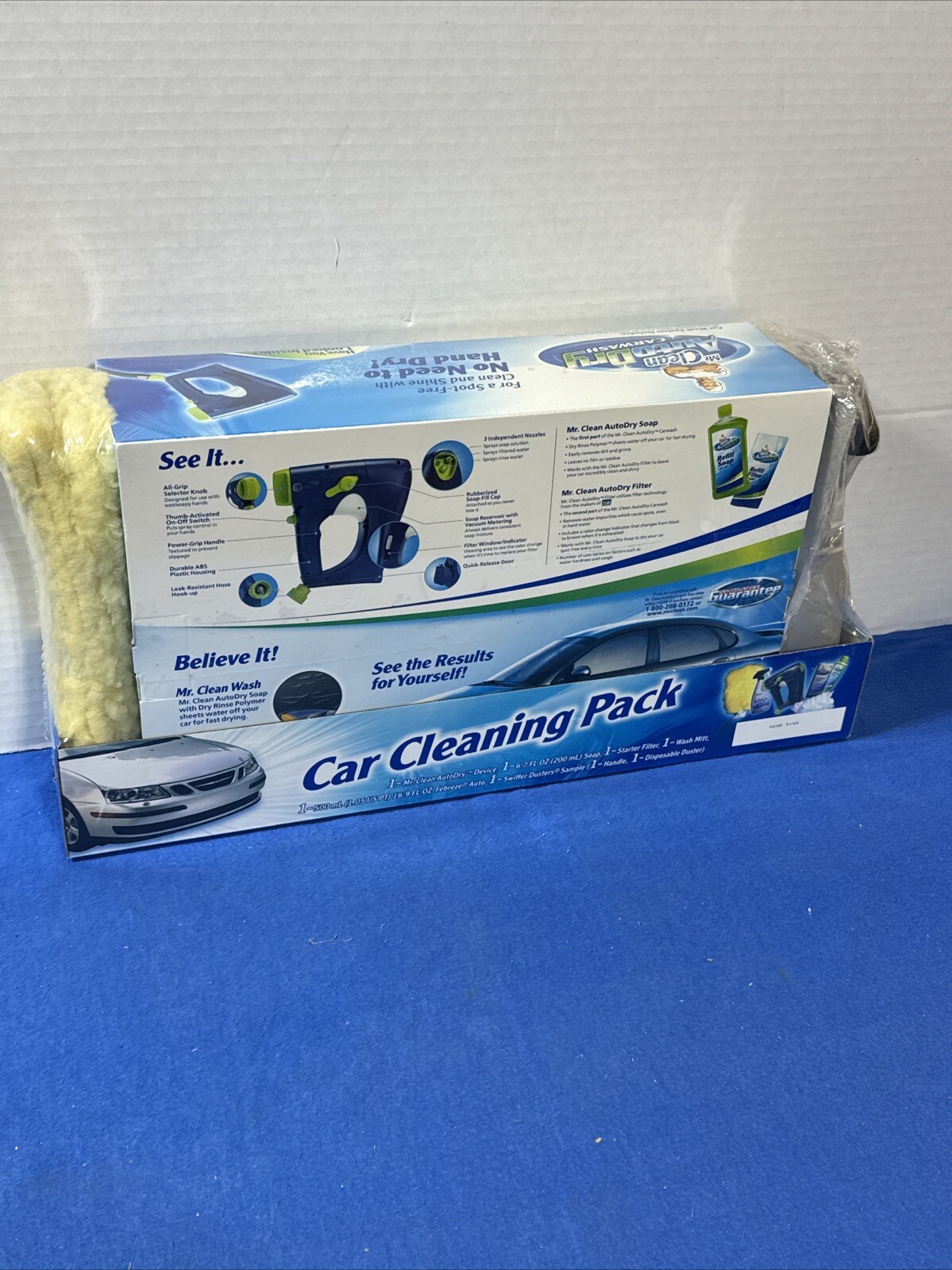 Mr Clean Auto Dry Car Wash Cleaning Pack NEW NIB Device Soap Filter Mitt Duster