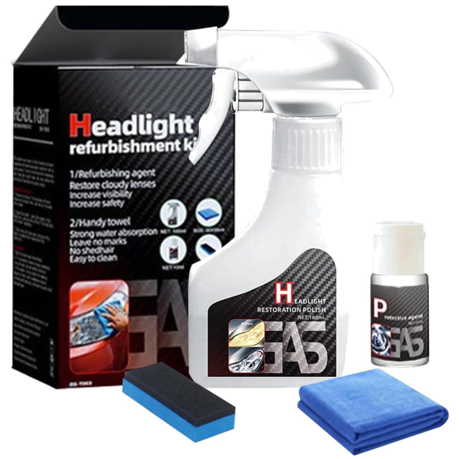 Automotive Headlamp Restoration Fluid Oxidized, Headlight Refurbishment Kit,…