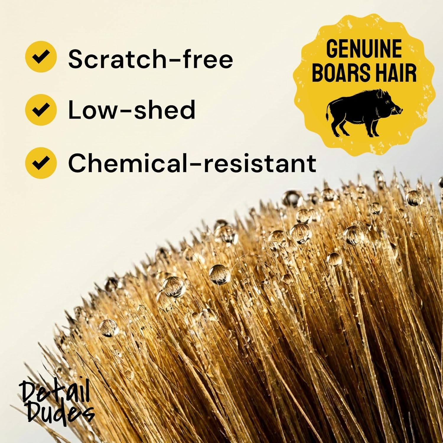 Car Detailing Brush Set 9-pc – Boars Hair Brushes Plus Wheel Cleaner, Tire Br…