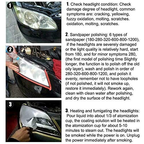 Atomizing Cup Headlight Lens Repair Tool Restoration Kit Auto Restore Clear