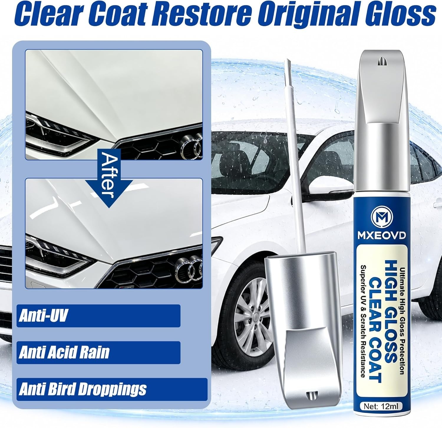 Complete Scratch Repair Kit for Honda – Platinum White Pearl NH-883P with Primer