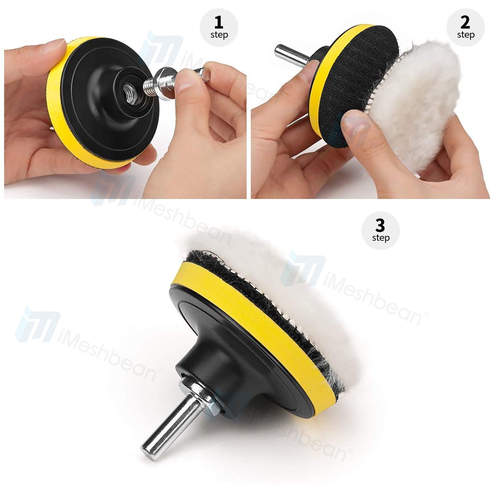 7/6/5/3INCH Car Buffing Pads Polishing for Drill Sponge Kit Waxing Foam Polisher