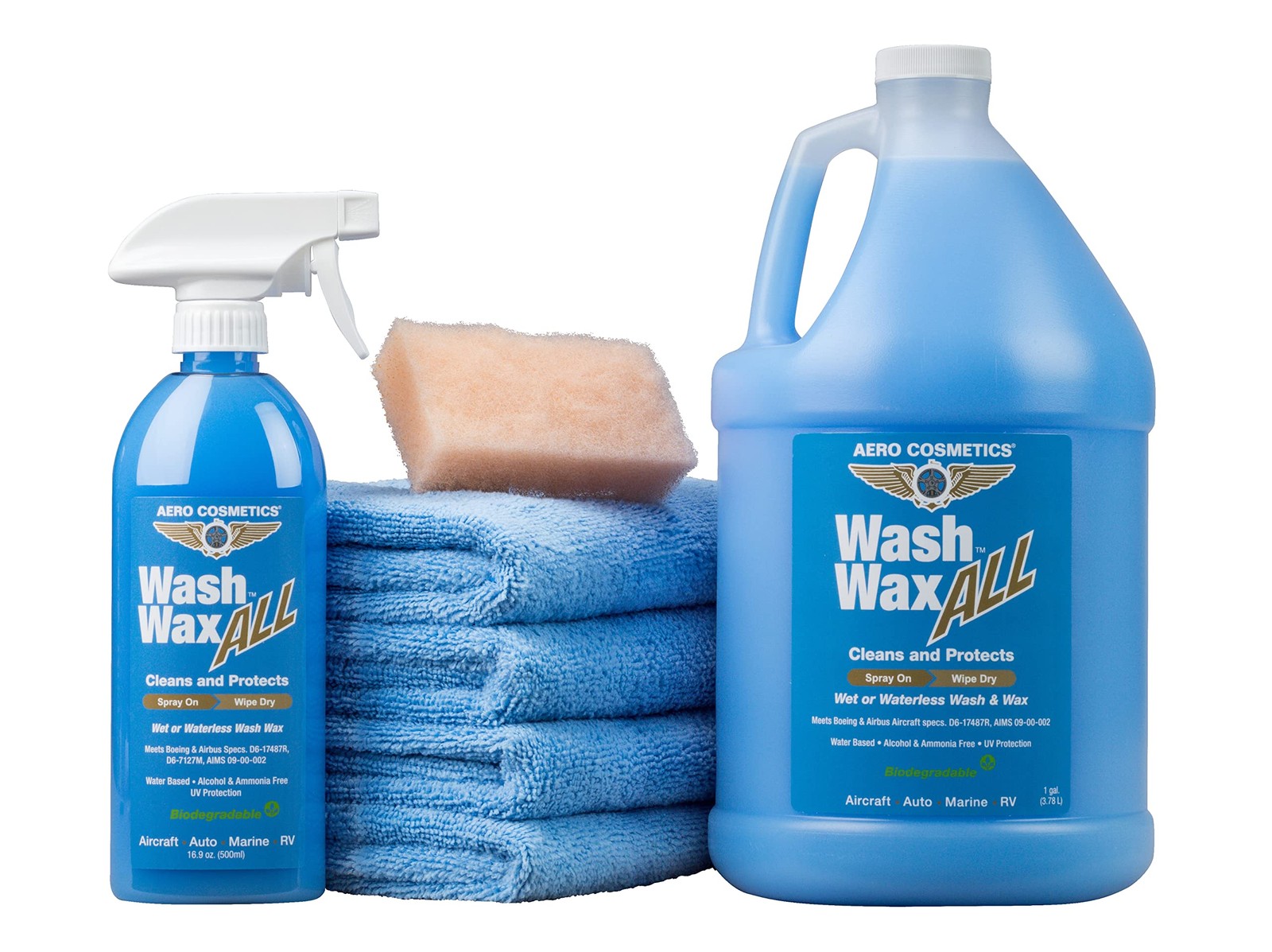 Wet or Waterless Wash Wax Kit 144oz UV Protection. 1 Count (Pack of 1)