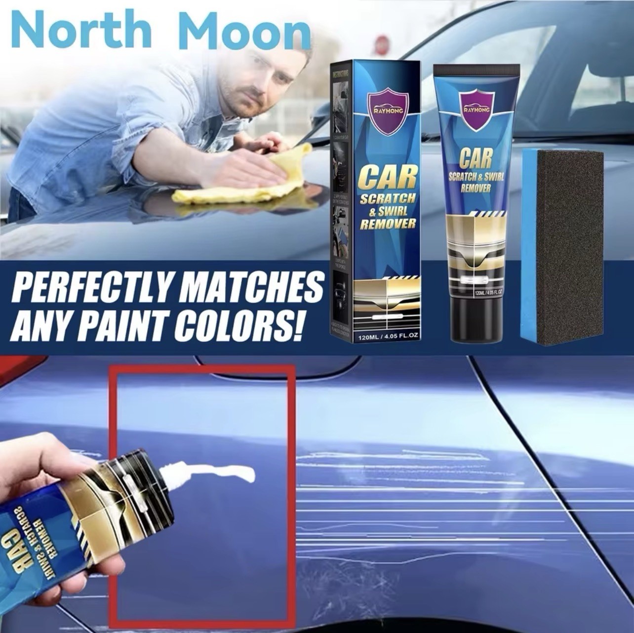 Car Scratch Repair Kit 120ml Scratch Remover & Polishing Kit