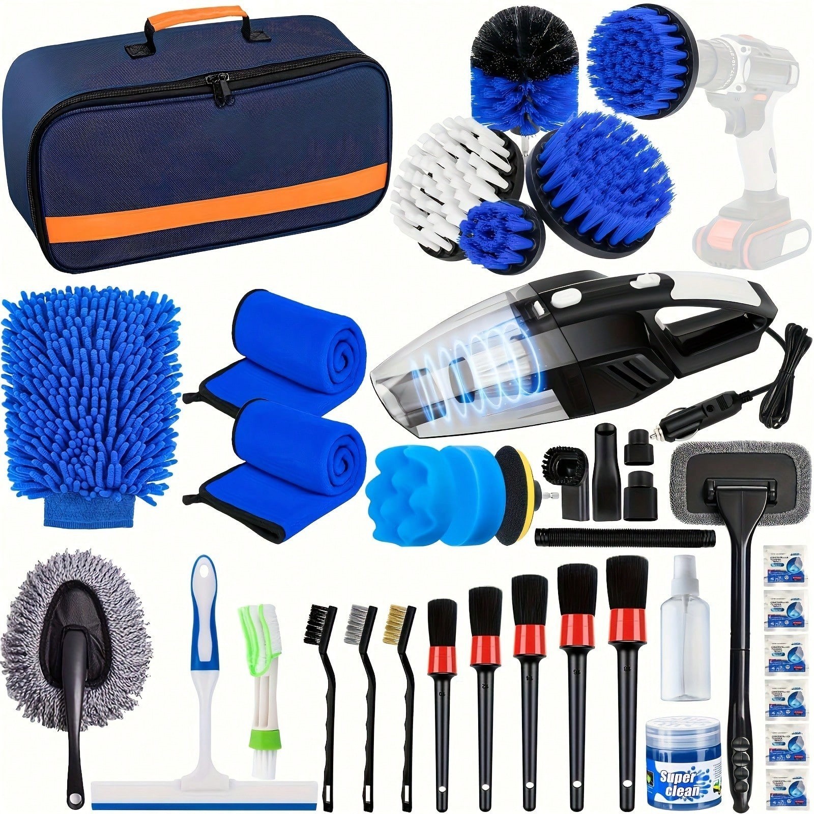 Car Detailing Brush Set Auto Detailing Drill Brush Kit For Interior Exterior