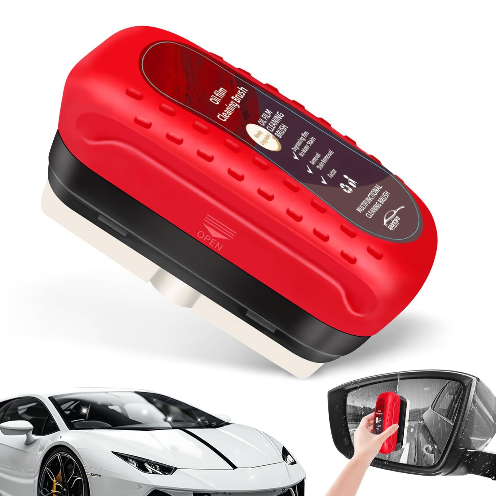Automotive Oil Film Cleaning Brush, Car Glass Cleaner Oil…