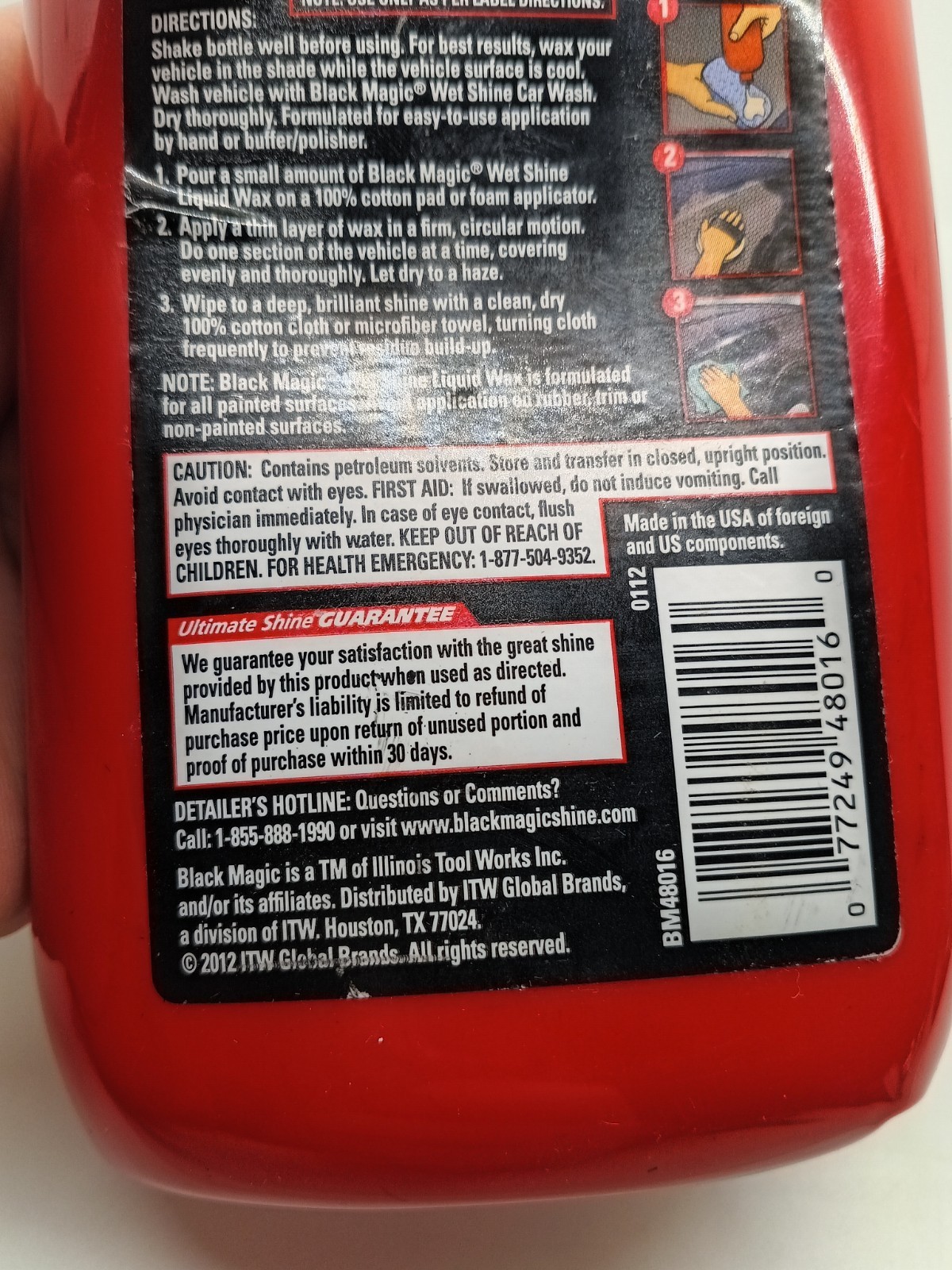 1 VTG BLACK MAGIC Wet Shine Liquid Car Wax 16 oz Discontinued OLD STOCK 2012 New