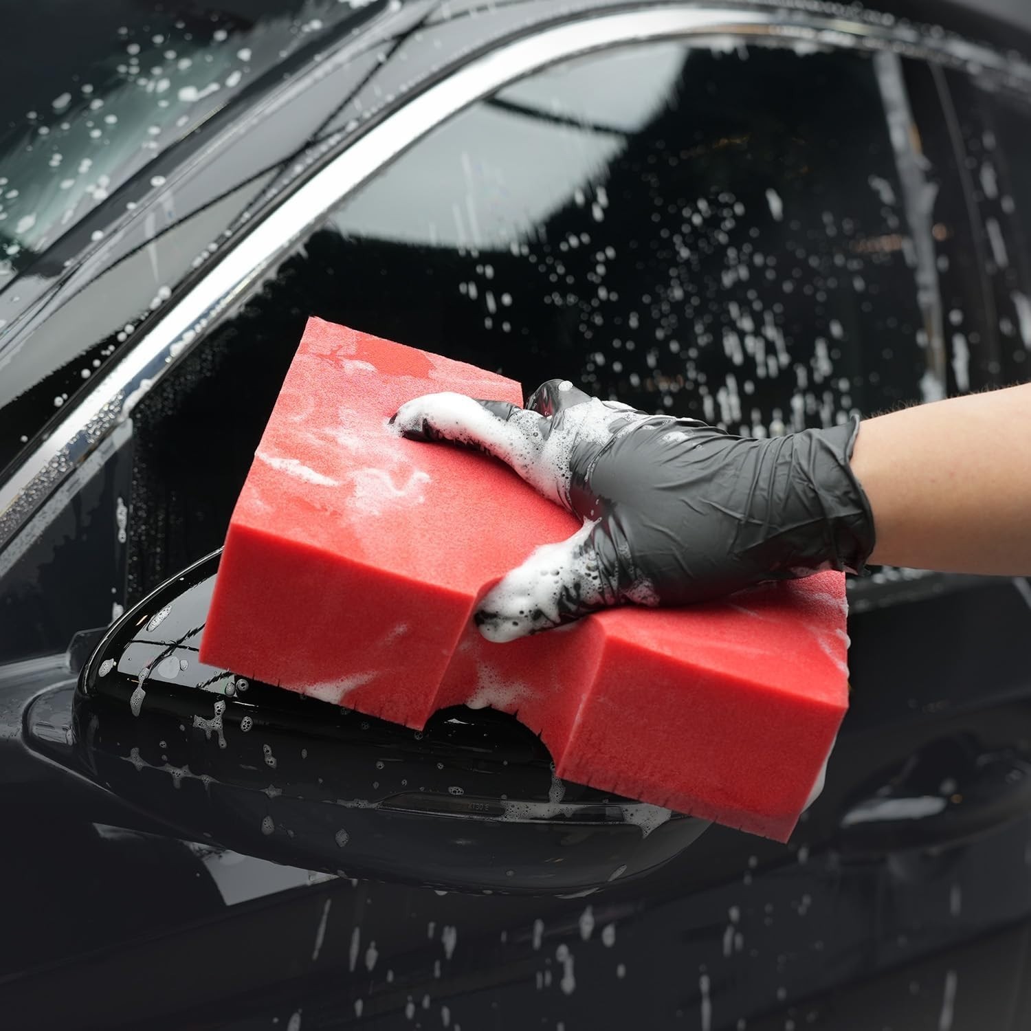 Car Wash Sponge 3 Pack Large Red Scratch-Free Cleaning Sponges for Auto and S…