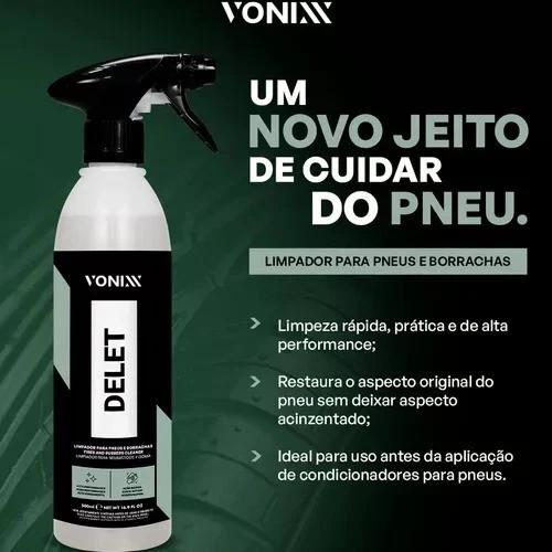 Vonixx Delet Tire & Rubber Cleaner 500ml – Deep Clean Brownness Remover Car