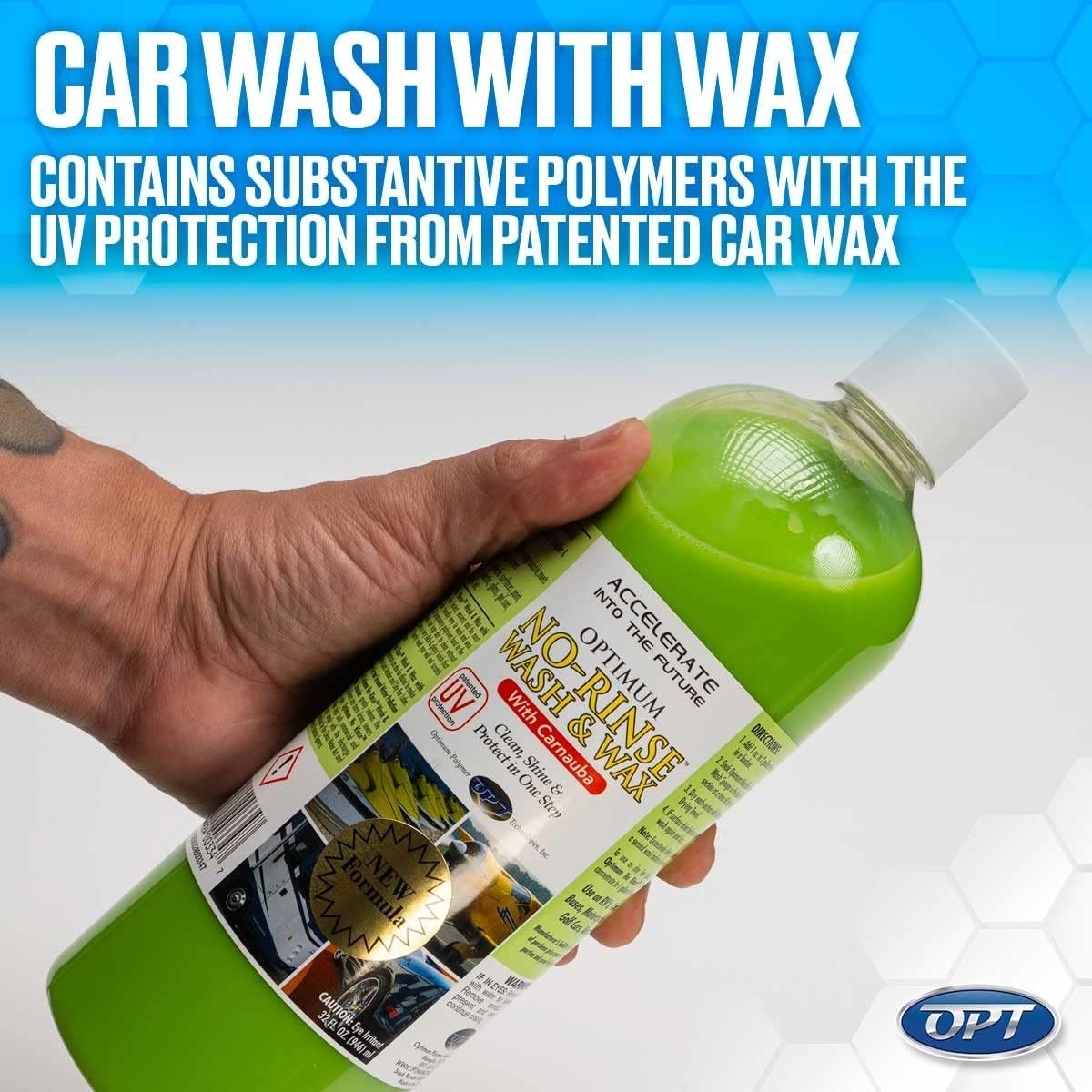 Optimum No Rinse Wash & Wax – 8oz for Cars, RVs, and Motorcycles with UV Shield