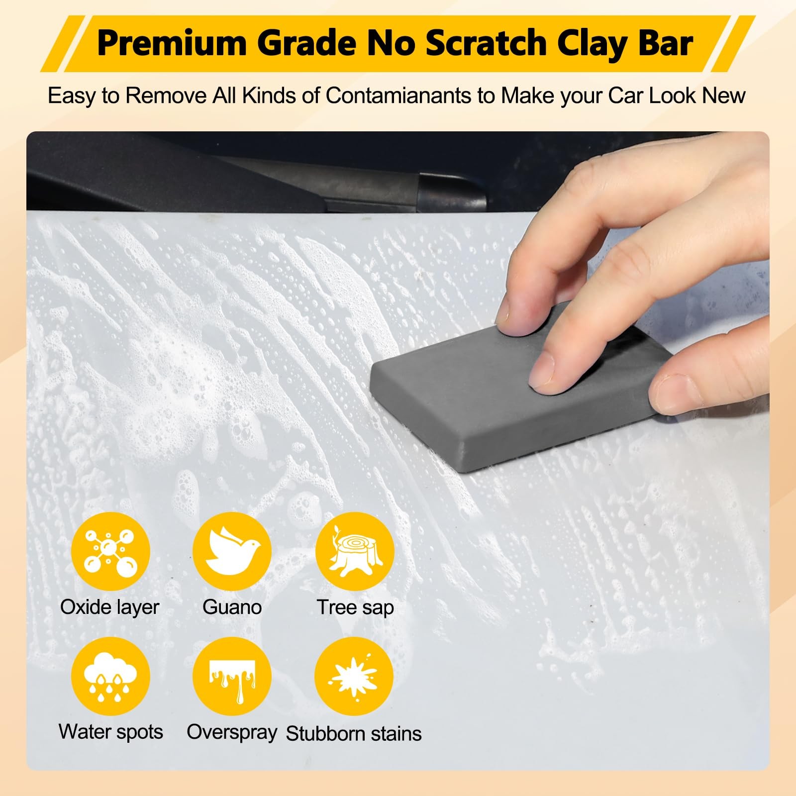 Car Clay Bar 4 Pack 400g, Premium Grade No Scratch Magic Clays Bars…