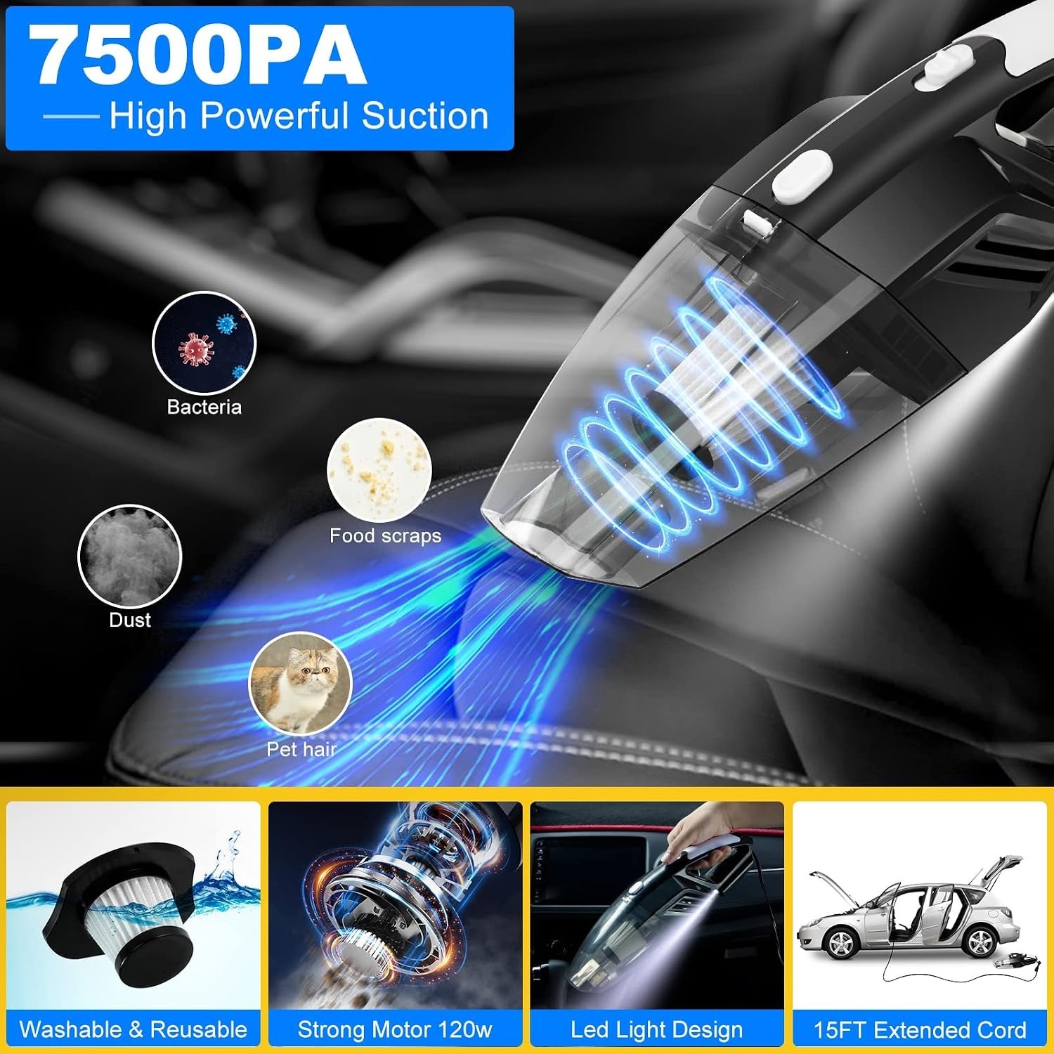 Ultimate 20-Pcs Car Care Kit with Handheld Vacuum & Essential Detailing Tools