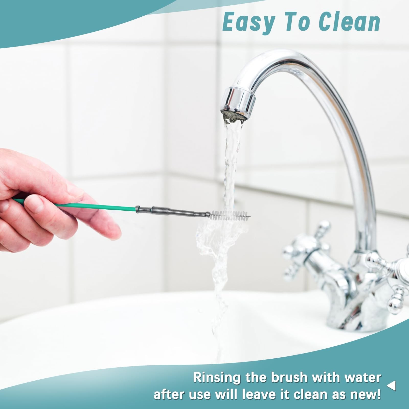 4Pcs Auto Sunroof Drain Cleaning Tools, 118/59 Inch Flexible Brush Long Green