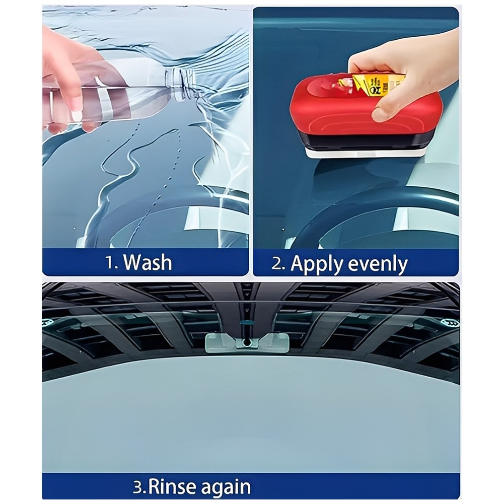 Windshield Cleaner Tool – Car Glass Oil Film Cleaner Brush Reusable and Portable