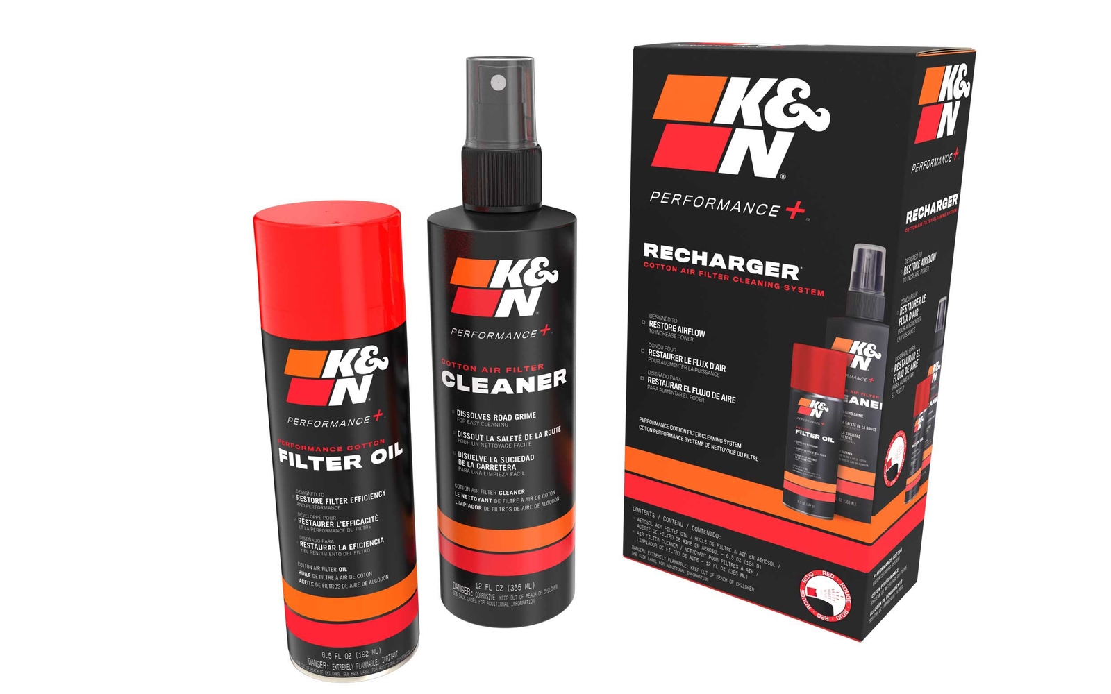 K&N Air Filter Care Service Kit 6.5 oz Aerosol Can 12 oz Power Kleen 99-5000