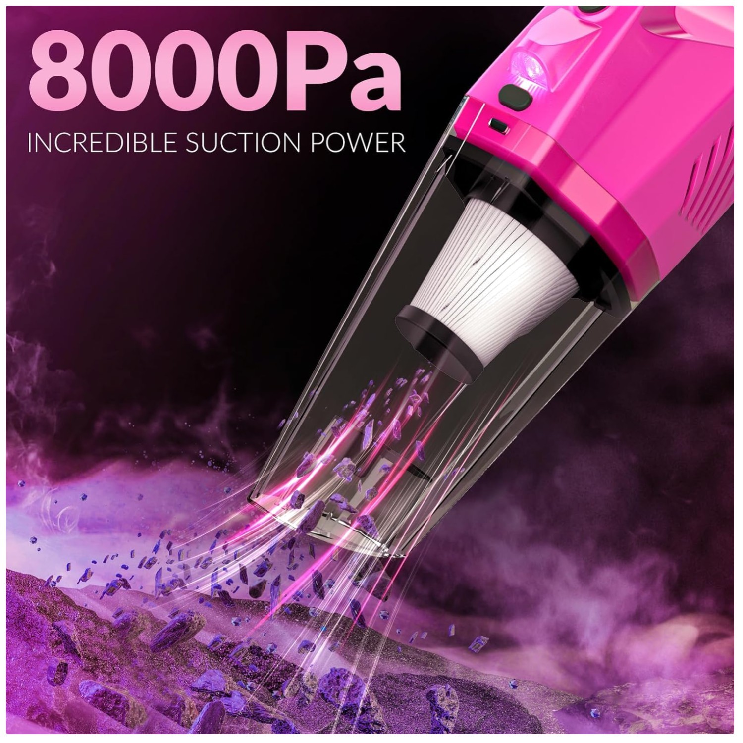 High Power Car Vacuum with 7Pcs Detailing Brush Set