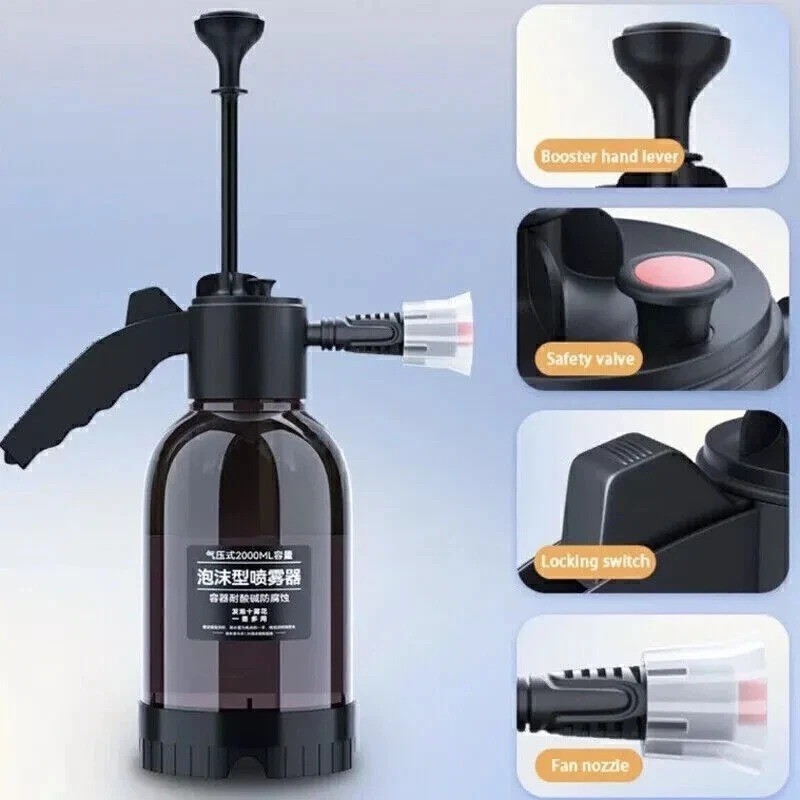 2L Car Wash Foam Sprayer Hand Held Pump Wash Spray Bottle Snow Foam Detailing UK