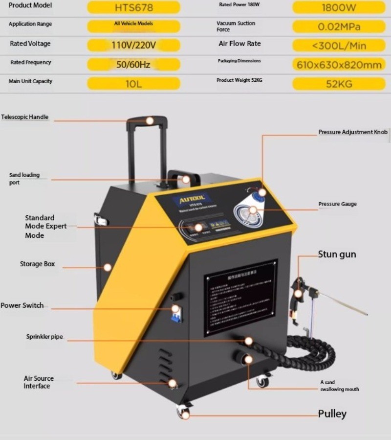 Automotive Walnut Shell Blast Carbon Deposits Cleaner Engine Cleaning Equipment