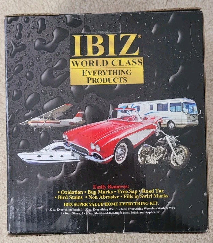 IBIZ World Class Super Value Home Everything Kit Wash Wax Sheen Polish NIB