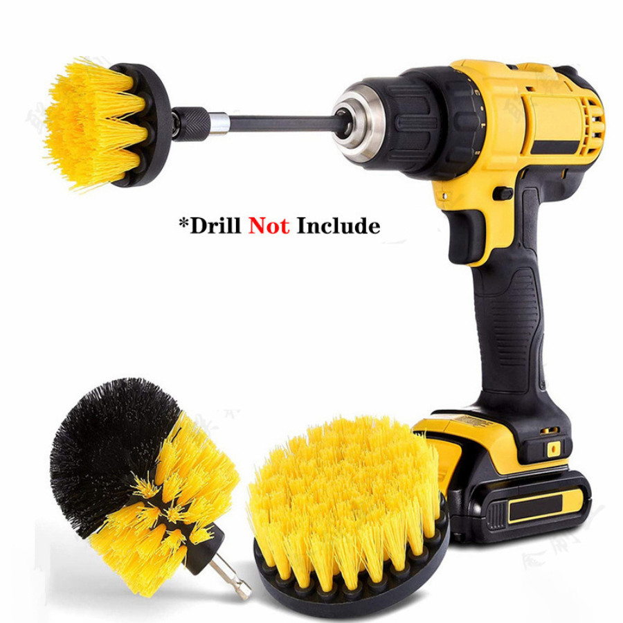 4pcs Home Drill Brush Attachment Power Scrubber Car Clean Kit Combo Scrub Basin