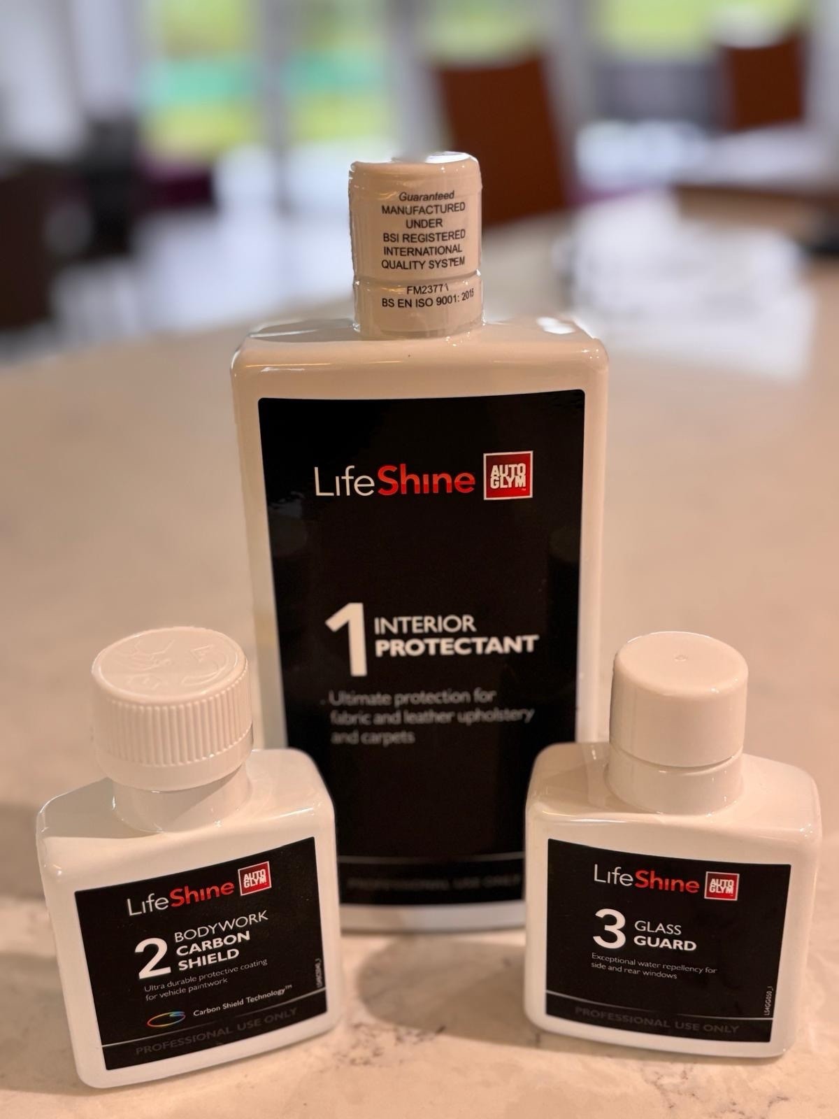 Lifeshine Autoglym 3 Pack of Interior Protectant, Carbon Shield and Glass Guard