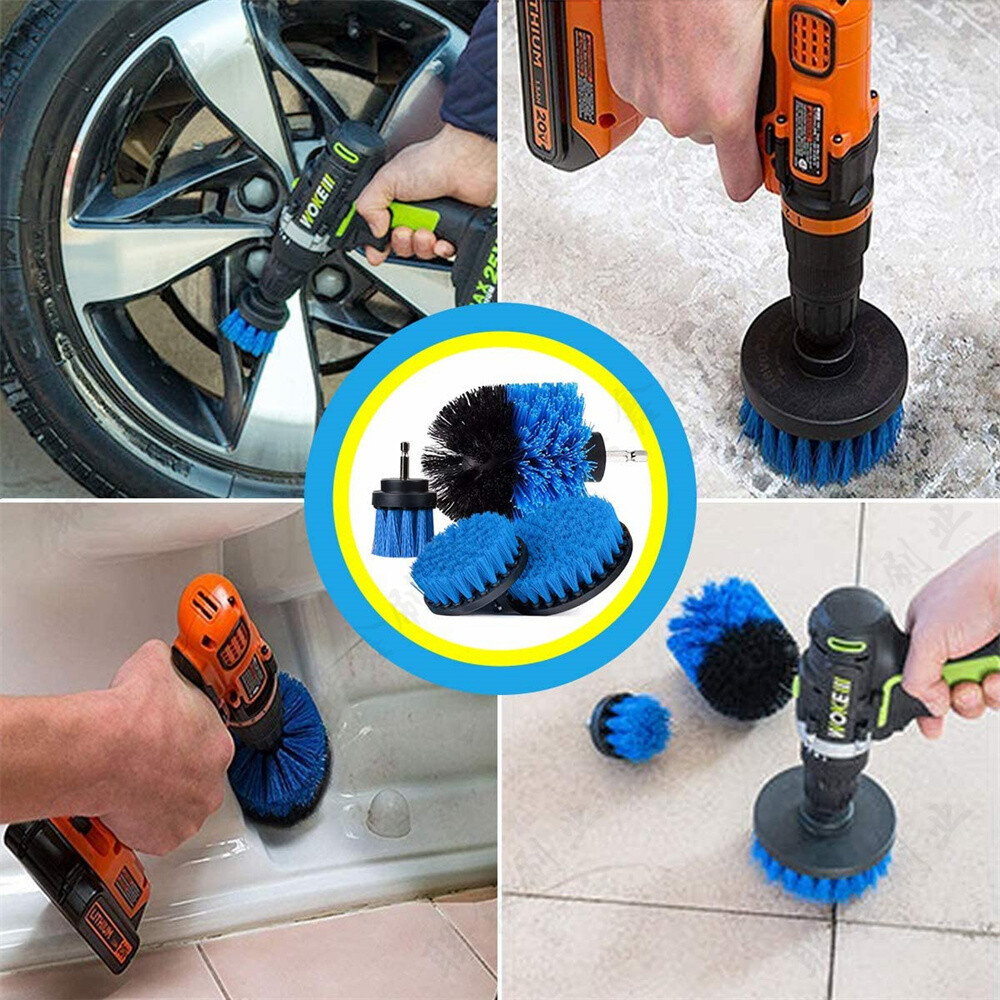 6pcs Home Electric Drill Bristle Head Home Car Cleaning Kit Combo Universal