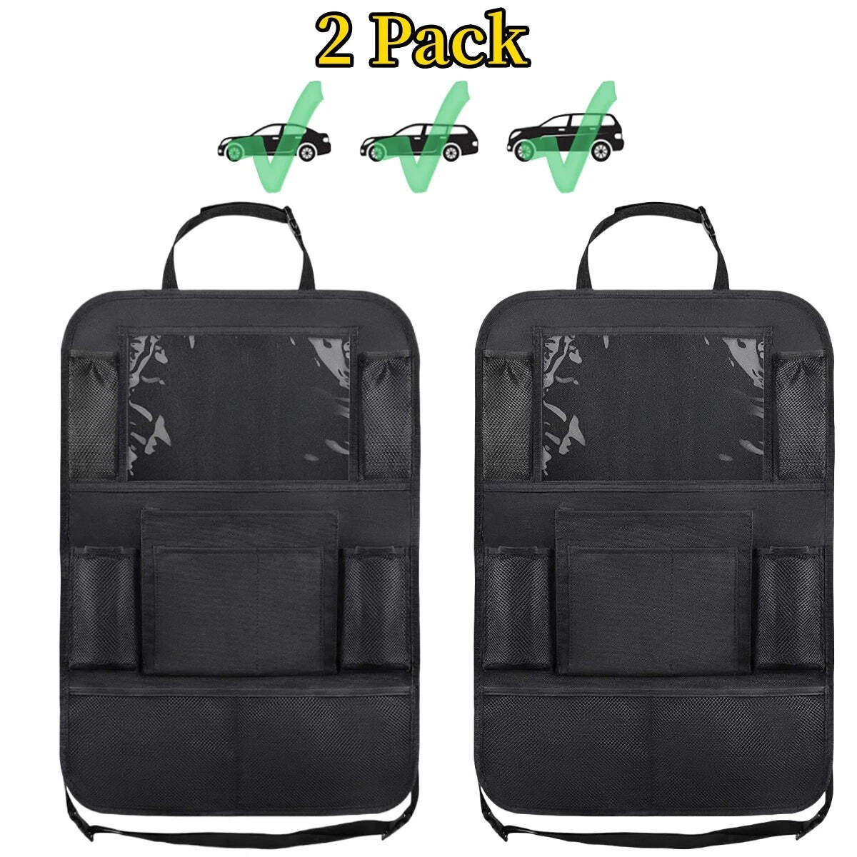 Car Seat Back Organizer 10 Storage Pockets with Touch Screen Tablet Holder