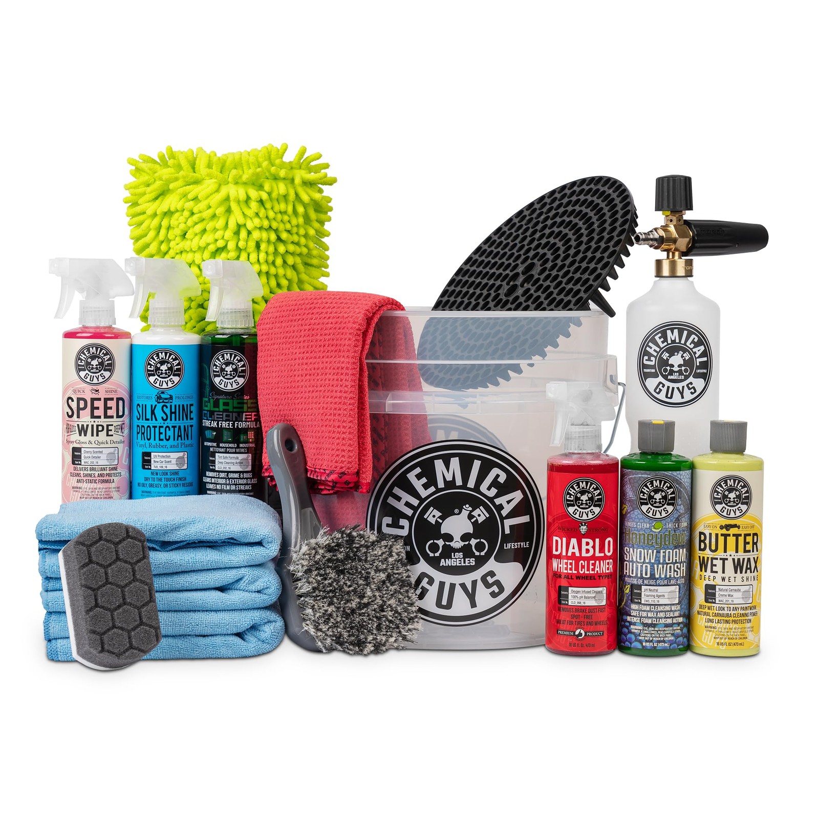 Chemical Guys 16-Piece Arsenal Builder Car Wash Kit with Foam Cannon, Bucket,…