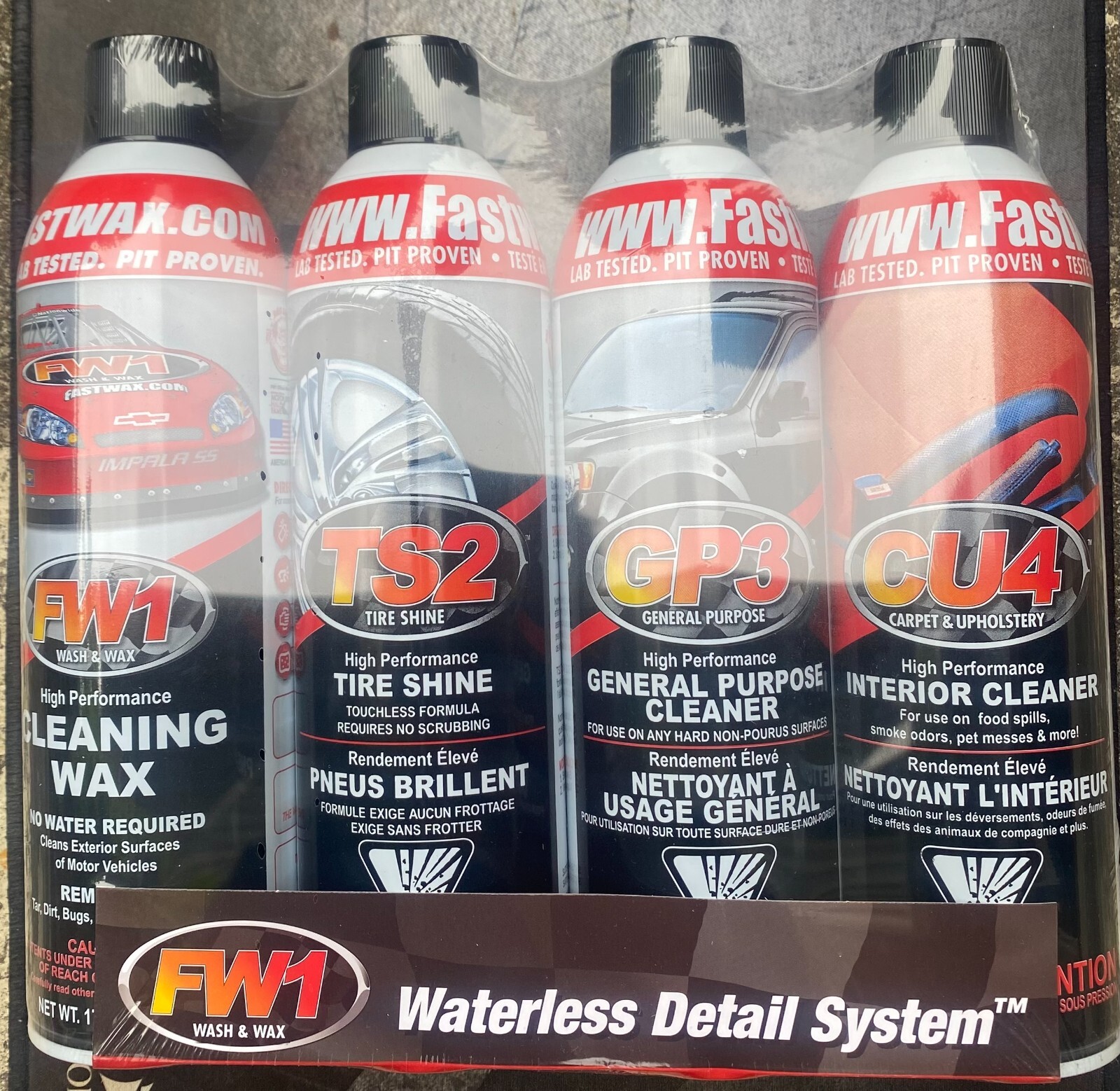 FW1 Detail Kit – Car Wash and Wax, Tire Shine, General Purpose, Interior Cleaner