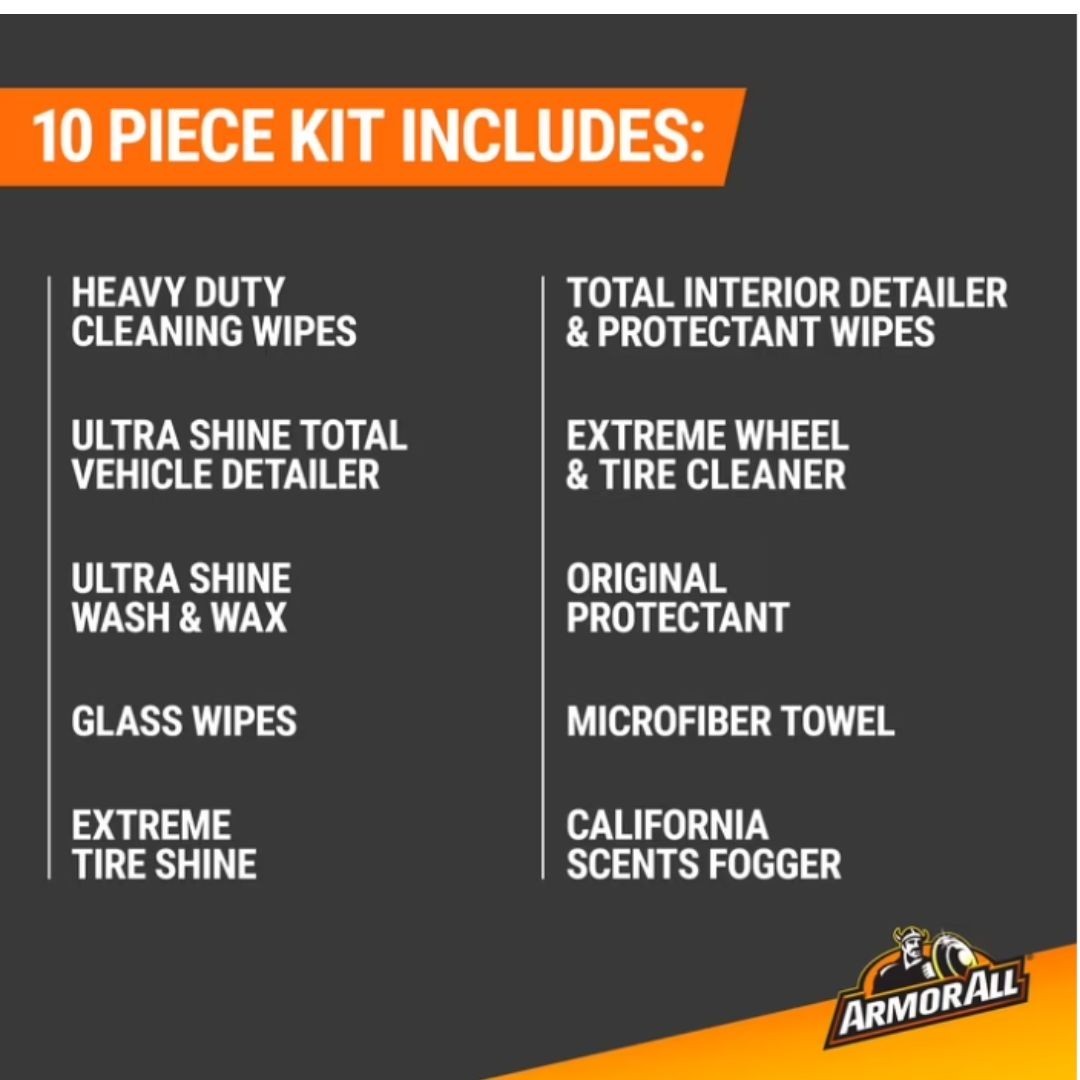Armor All Car Care Cleaning and Automotive Car Wash Kit – 10 Piece Set Car Detai