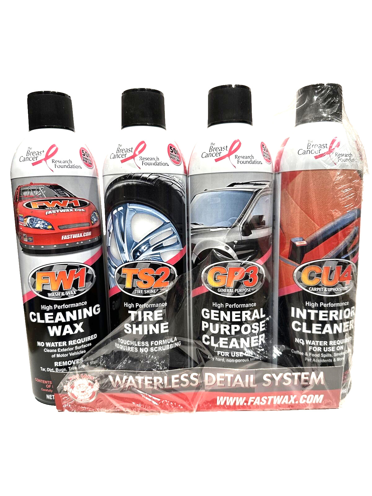 RGS Labs Fastwax Detail Kit (4 Cans) FW1 TS2 GP3 CU4 Waterless Car Wash