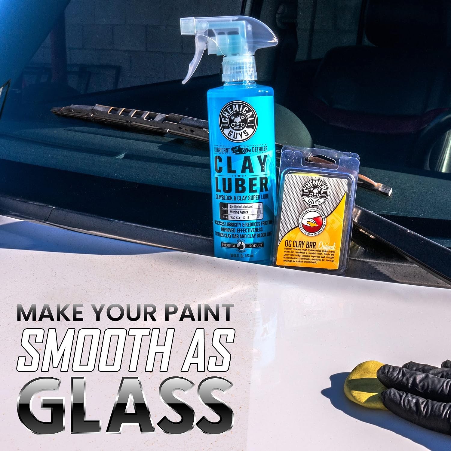 Chemical Guys 6-Piece Clay Bar & Luber Kit for Smooth Paint Prep & Cleaning