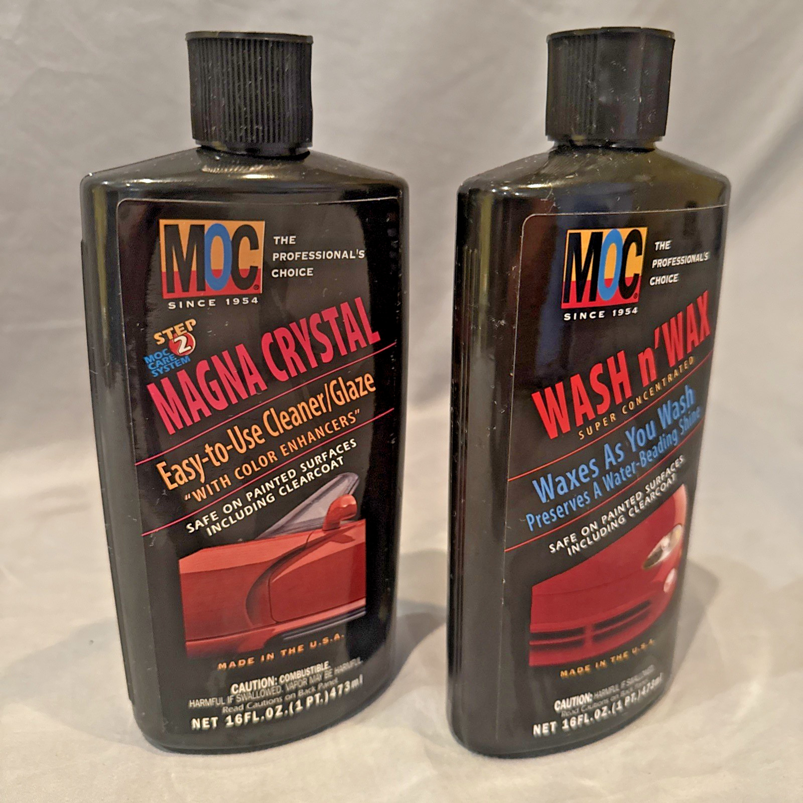 MOC Liquid Wash and Wax & Magna Crystal Cleaner / Glaze Shine Set 2 Bottles