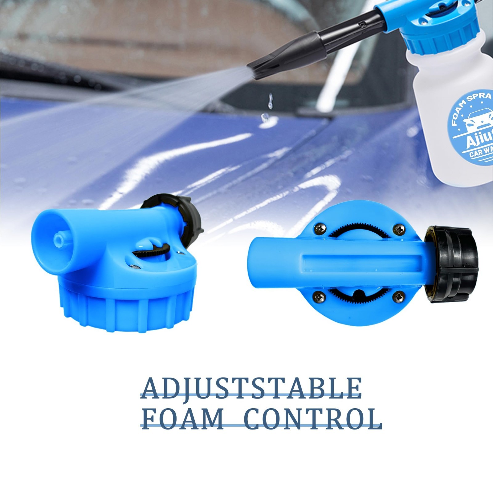 Foam Gun Car Wash Sprayer Kit with Sponge & Towel – Hose Nozzle Foam Cannon for