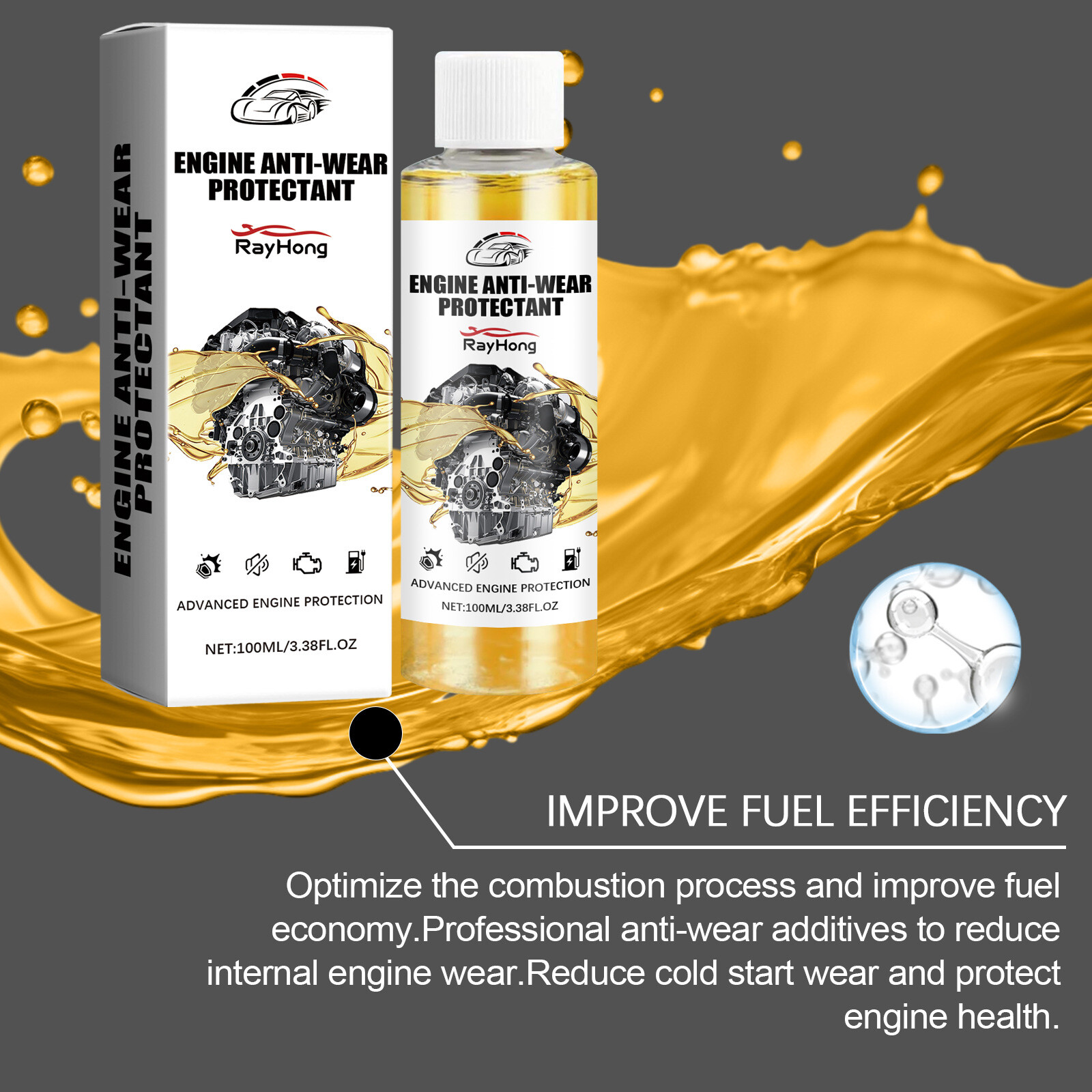 3Pcs Anti-Wear Engine Treatment Oil Additive Highly Effective Engine Protectant