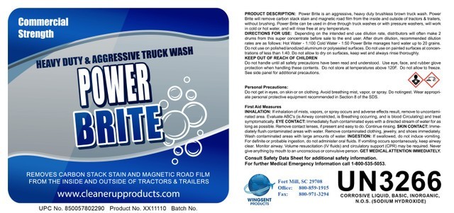 Power Brite 1G Premium Aggressive Brown Truck Wash Brushless Cleaner for Tractor