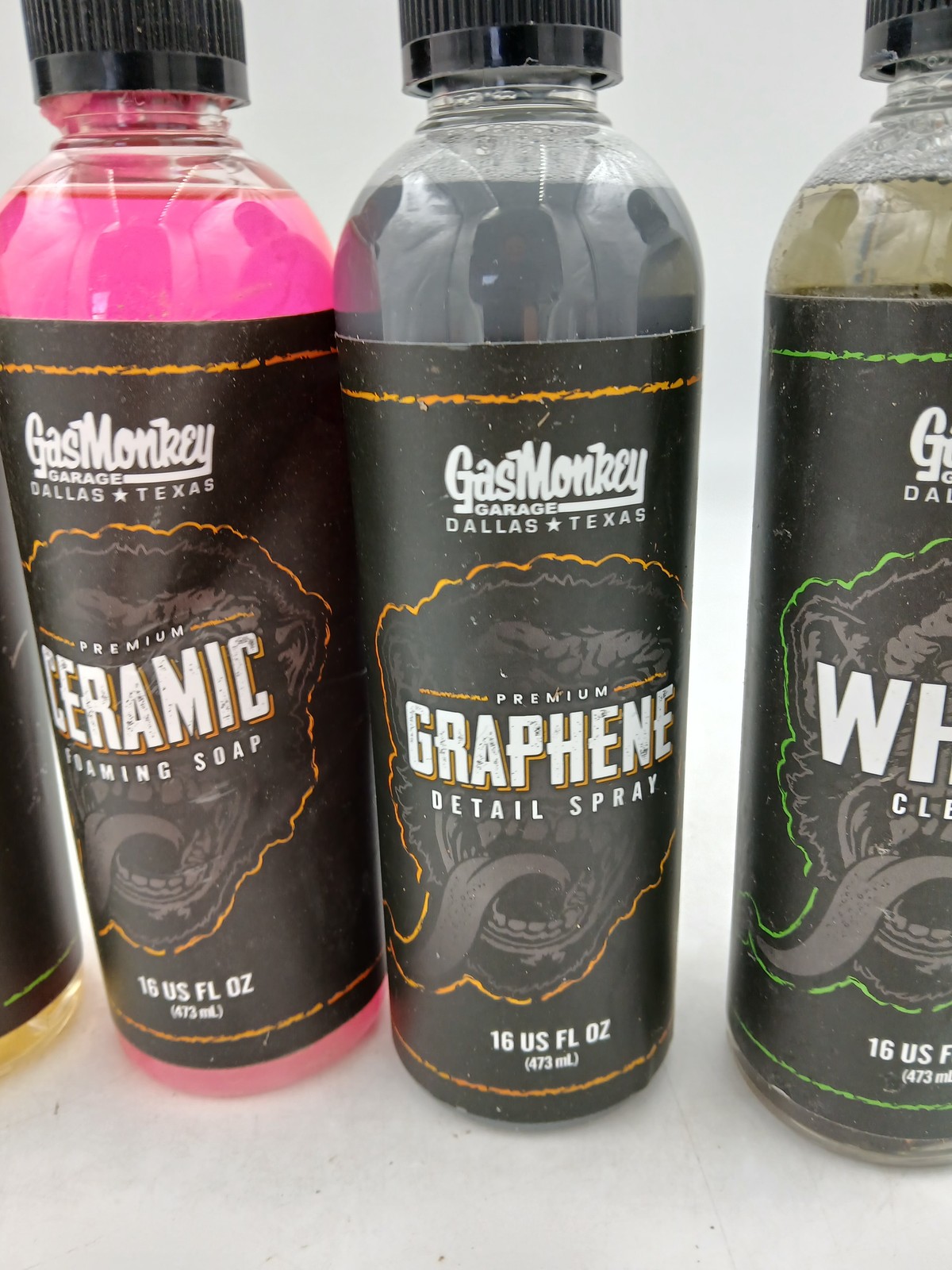 Gas Monkey Garage Car Care Cleaning Set Odor Ceramic Graphene Wheel 16oz 4pc New