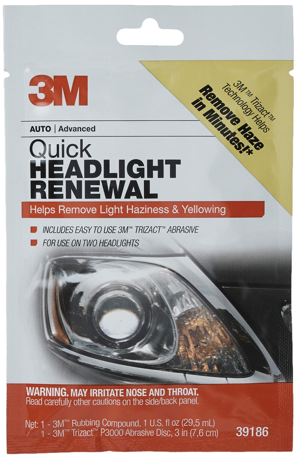 3M Quick Headlight Renewal, Helps Remove Light Haziness & 1 Count (Pack of 1)