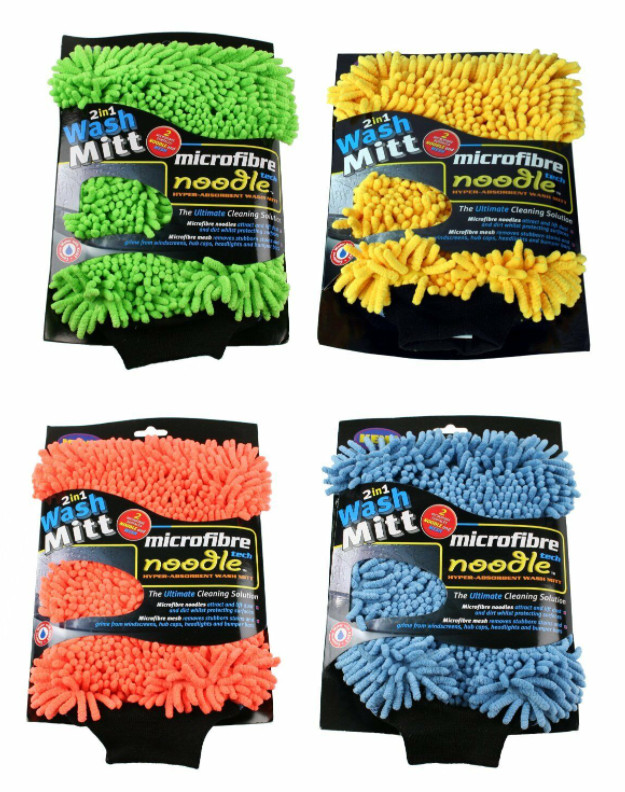NEW KENT CAR CARE 2 IN 1 MICROFIBRE NOODLE MESH WASH MITT Cleaning Sponge Q2429