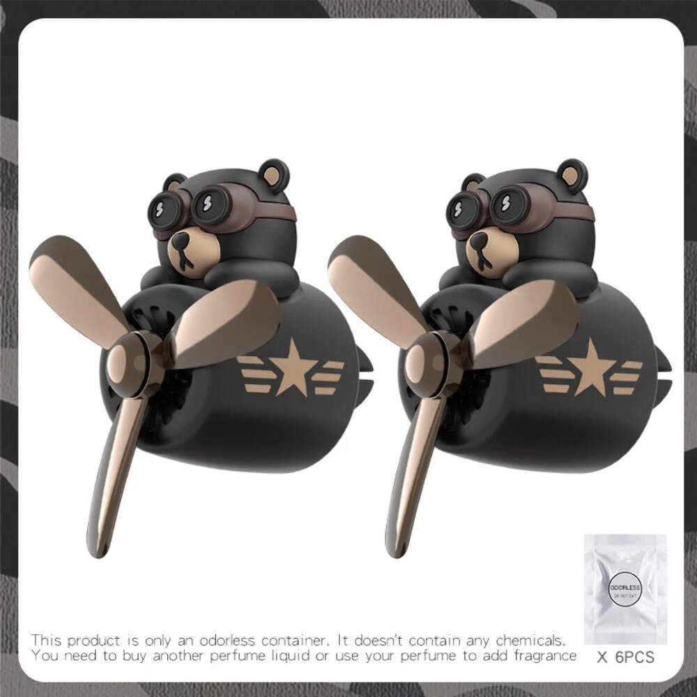 Odorless DIY perfume ornament airplane pilot bear car air freshener decoration