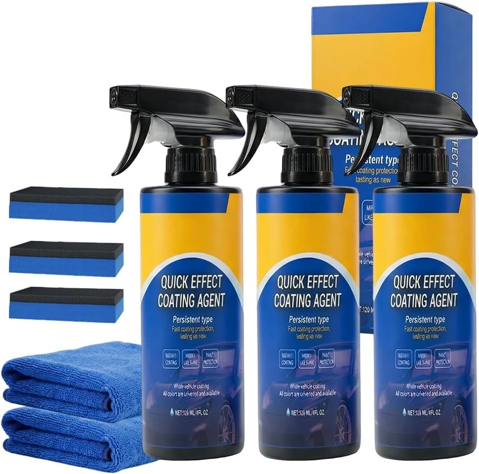 3PCS Quick Effect Car Coating Spray Waterless Wash Polish Shine Protection
