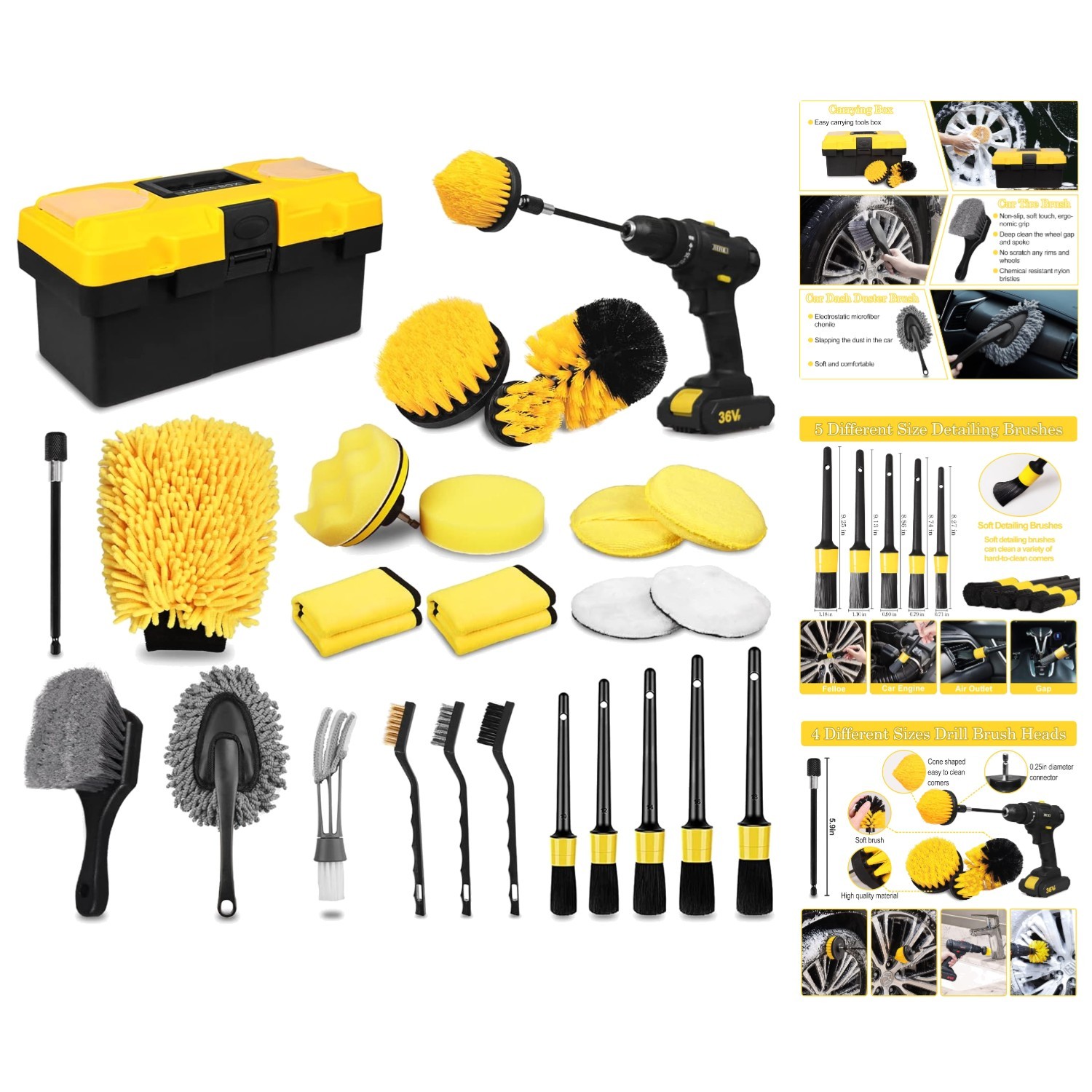 27-Piece Car Detailing Kit: Complete Auto Cleaning Tools for Superior Shine